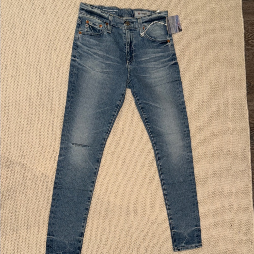 Ag Adriano Goldschmied Farrah Skinny Ankle Jeans in Faded Blue new with tags